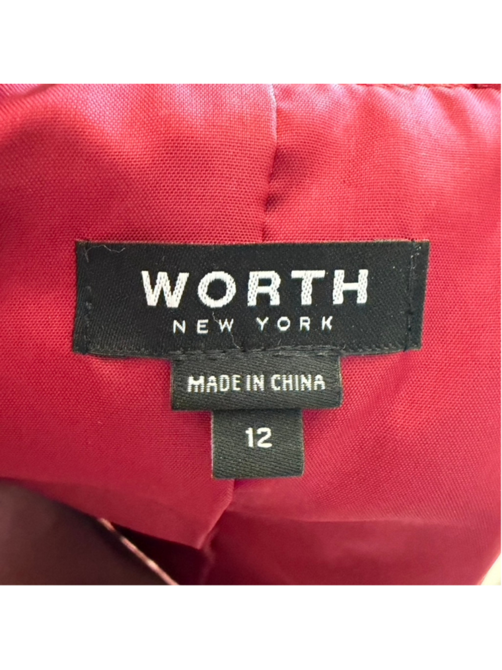 Worth New York Red Leather Moto Vest High Neck Cinch Waist Zip Front Size 12 - Picture 14 of 14